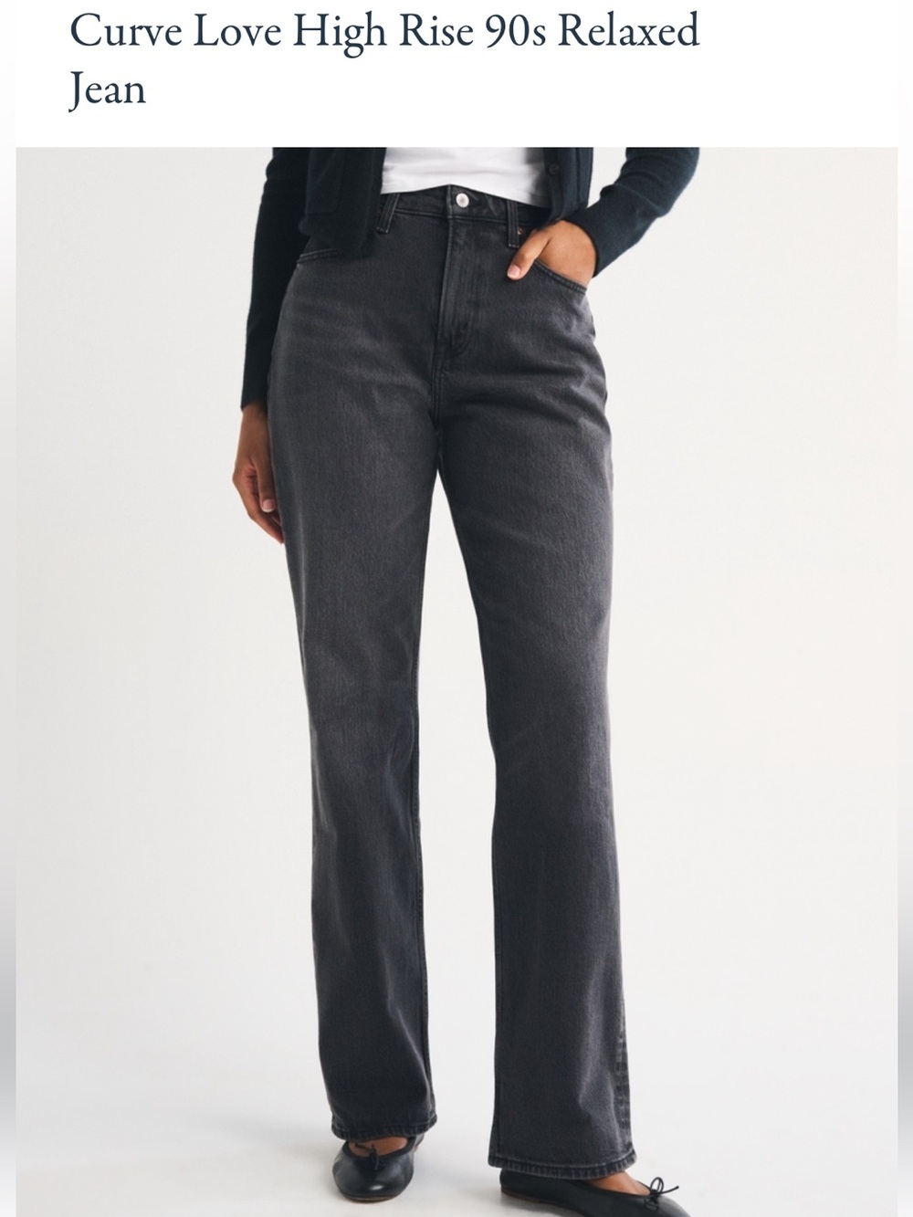 Abercrombie & Fitch Relaxed High-Rise Jeans in Charcoal Black